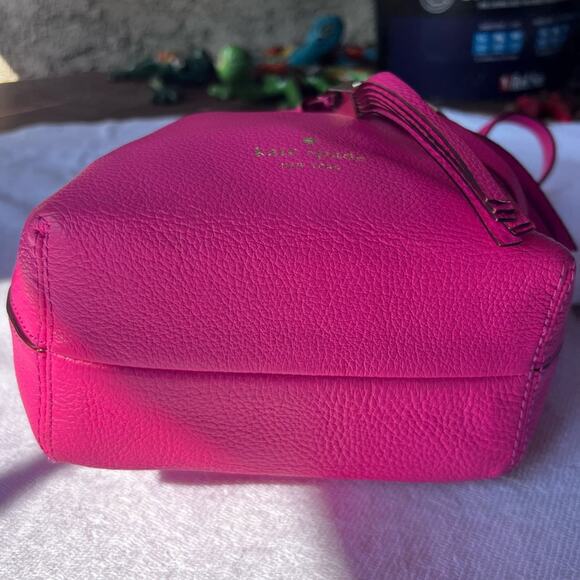 Kate Spade Pink Leather Small Drawstring Bucket Bag EUC - Picture 4 of 6